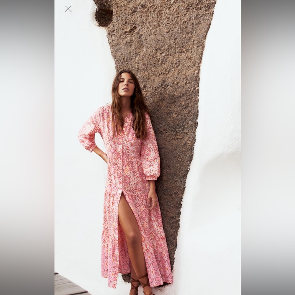 Zara Printed tiered dress